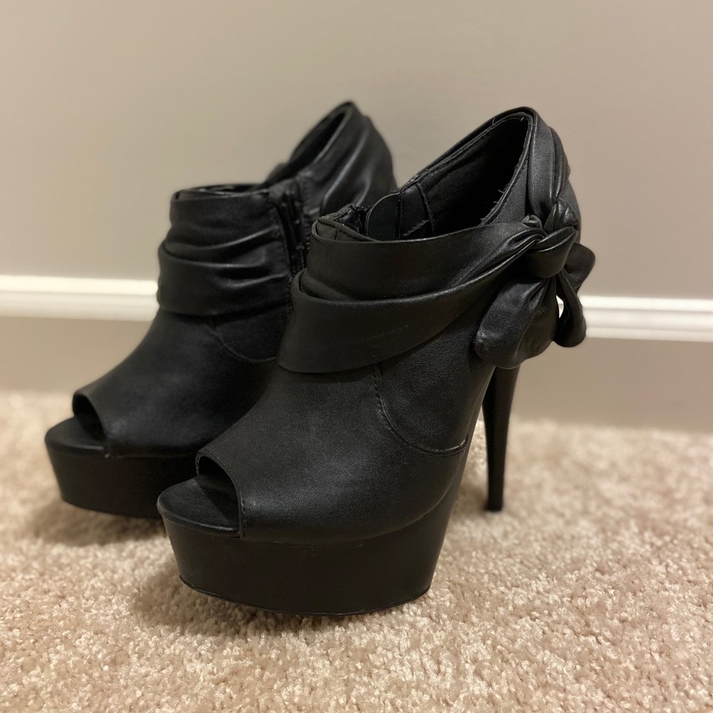 Black Leather Booties